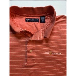 Oxford Golf Polo Shirt Mens Large Orange The Players Golf Golfer TPC Sawgrass